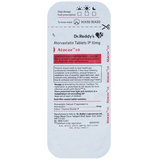atocor 10mg tablet 15's